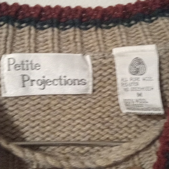 Petite Projections holiday 100% wool Sweater (way) - Picture 5 of 6